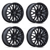 Set 4 18" Petrol PE004 P3E Matte Black 18x8 Wheels 5x115 40mm Rims