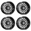 Set 4 20" Lock Extreme Apex Gloss Black 20x9 Wheel 8x180 1mm Truck Offroad Rim
