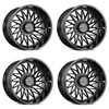 Set 4 20" Lock Extreme Assault Gloss Black 20x10 Wheels 8x180 18mm Truck Rims