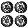 Set 4 20" Lock Extreme Bandit Gloss Black 20x9 8x170 1mm Offroad Truck Wheels