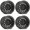 Set 4 Black Rhino PRimsm 17x9 5x5 Matte Black W/ Brass Bolts Wheels 17" -18mm