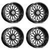 Set 4 22" Lock Extreme Rampage Gloss Black Milled 22x10 5x5 5x5.5 18mm Wheels