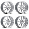Set 4 Victor Equipment Zuffen 18x10 5x130 Silver W/ Brushed Face Wheels 18" 50mm