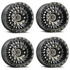 Set 4 Black Rhino Shredder 17x9 6x5.5 Black W  Machined Tint Wheels 17" 0mm