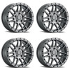 Set 4 Black Rhino Arches 18x8 5x5 Brushed Gunmetal Black Bolts Wheels 18" 30mm