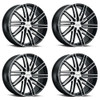 Set 4 18" Petrol P1C 18x8 5x4.5 Gloss Black Machined Face Wheels 40mm Rims