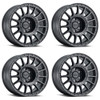 Set 4 18" Black Rhino Sandstorm 18x8.5 6x5.5 0mm Black Machined Tint Ring Wheels