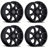 Set 4 Black Rhino Glamis 18x9 5x5 Matte Black Wheels 18" -12mm Lifted Truck Rims