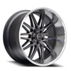 20" Corsart Alcatraz Matte Gunmetal Milled Diamond Cut Lip 20x8.5 5x5 6mm Wheel