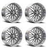 Set 4 24" Corsart Kingpin 6 Brushed w/ Diamond Cut Lip 24x10 6x5.5 25mm Wheels