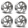 Set 4 24" Corsart Argon 6 Brushed Milled Diamond Cut Lip 24x10.5 6x5.5 38mm Rims