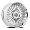 24" Dazz Snatch Silver Brushed Chromed Stainless Steel Lip 24x10 5x4.75 5x5 0mm