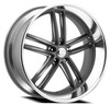 24" Resto Maverick Texture Gun Metal Milled Diamond Cut Lip 24x10 Wheel 5x5 5mm