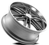 24" Resto Maverick Texture Gun Metal  Milled Diamond Cut Lip 24x9 6x5.5 25mm Rim