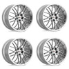Set 4 Cray Eagle 19x10.5 5x4.75 69mm Silver W/ Mirror Cut Face & Lip Wheels