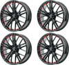 Set 4 Performance Replicas PR194 20x9 5x120 Black Red Machined Wheels 20" 30mm