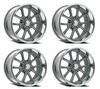 Set 4 20" Resto Laguna Texture Gunmetal Milled Diamond Cut Lip 20x9.5 5x4.75 1mm