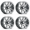 Set 4 17" Vision HD 353 Turbine Gunmetal Machined Face Wheels 17x6.5 5x4.5 0mm