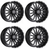 Set 4 22" TIS 567BM Gloss Black Milled Accents Wheels 22x12 8x180 -44mm Rims