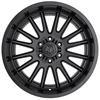 Close-up of the TIS 567B deep gloss black wheel finish and spoke details for custom lifted truck builds