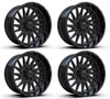 Set 4 22" TIS 547B Gloss Black Wheels 22x10 8x170 -19mm Lifted Offroad Truck Rim