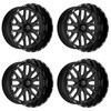 Set 4 26" TIS 560BM Gloss Black Milled Accents Wheels 26x14 8x6.5 -76mm Rims