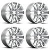 Set 4 Performance Replicas PR196 22x9 6x5.5 Chrome Wheels 22" 24mm Rims