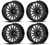 Set 4 24" TIS 547BM Gloss Black Milled Accents Wheels 24x14 8x6.5 -76mm Rims