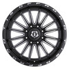 Close-up of TIS 567BM wheel finish and spoke details for custom truck builds