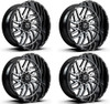 Set 4 20" TIS 544MB Gloss Black Machined Face Wheels 20x10 8x6.5 -25mm Truck Rim
