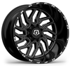 20" TIS 544BM Gloss Black Milled Accents Wheel 20x10 5x5 5x5.5 -25mm Offroad Rim