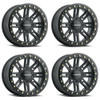 Set 4 15" Vision ATV 356 Manx 2 Beadlock Satin Black Wheels 15x7 4x156 38mm Rims