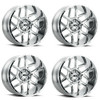 Set 4 20" Vision Off-Road 360 Sliver Chrome Wheels 20x10 8x6.5 Truck Rims -25mm