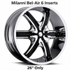 Milanni 460 Bel Air 6 26" Wheel Insert Black 460-F26 460B-FP26 JT101464 x1