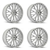 Set 4 24" Touren TR08 Gloss Silver 24x10 Wheels 6x5.5 25mm Truck SUV Rims