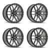 Set 4 20" Mayhem Vector Matte Gunmetal Black Lip 20x9 Wheels 8x180 18mm Rims