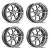 Set 4 18" Ridler 661 Gloss Grey Diamond Cut Face & Lip Wheels 18x9.5 5x5 0mm Rim