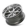 18" Ridler 661 Gloss Grey Diamond Cut Face & Lip Wheel 18x9.5 5x120.65 0mm Rim