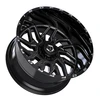 24" TIS 544BM Gloss Black Milled Accents Wheel 24x12 8x180 -44mm Offroad Rim