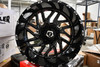 24" TIS 544BM Gloss Black Milled Accents Wheel 24x12 8x180 -44mm Offroad Rim