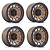 Set 4 17" Fuel FC884 Fortress Matte Bronze Gloss Black Lip 17x8.5 5x5 25mm Rims Offroad For Jeep Truck Wheels