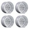 Set 4 17" KMC KM733 Impact FFT Gloss Silver Machined 17x8.5 6x5.5 25mm Wheels
