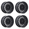 Set 4 17" KMC KM733 Impact FFT Matte Black 17x8.5 Wheels 6x4.5 25mm Offroad Rims