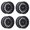 Set 4 18" KMC KM733 Impact FFT Gloss Black 18x9 Wheels 8x170 18mm Offroad Rims
