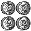 Set 4 22" Axe EX EX50 Black & Polished Face 22x10.5 5x112 25mm to 38mm Wheels