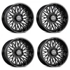 Set 4 22" Lock X-Treme Bandit Gloss Black Milled 22x10 Wheel 8x180 -18mm Truck Rim For Chevy GMC Truck