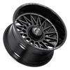 Set 4 20" Lock X-Treme Assault Gloss Black Milled 20x9 Wheels 8x180 1mm Truck Rim For Chevy GMC Truck