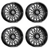 Set 4 20" Lock X-Treme Assault Gloss Black Milled 20x10 5x5 5x5.5 -18mm Wheels