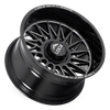 Set 4 22" Lock X-Treme Assault Gloss Black Milled 22x10 6x135 6x5.5 -18mm Wheels Offroad Lifted Truck SUV Rims