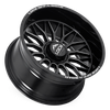 Set 4 20" Lock X-Treme Rampage Gloss Black Milled 20x10 8x180 -18mm Truck Wheels For Chevy GMC Lifted Truck